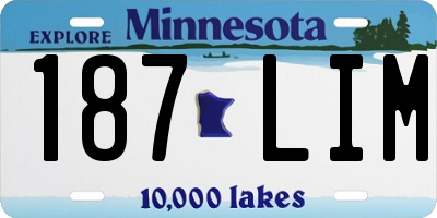MN license plate 187LIM
