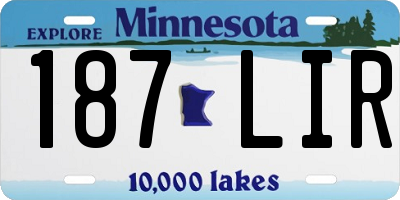 MN license plate 187LIR