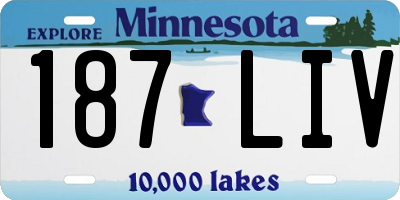MN license plate 187LIV