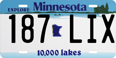 MN license plate 187LIX
