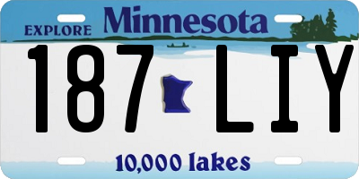 MN license plate 187LIY