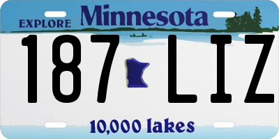 MN license plate 187LIZ