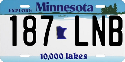 MN license plate 187LNB