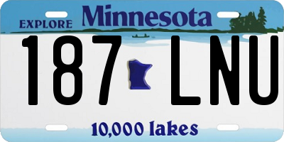 MN license plate 187LNU