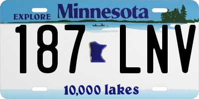 MN license plate 187LNV