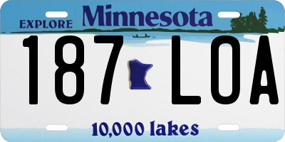 MN license plate 187LOA
