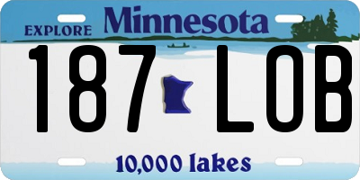 MN license plate 187LOB