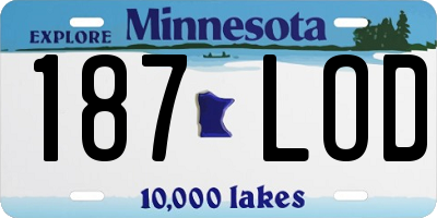 MN license plate 187LOD
