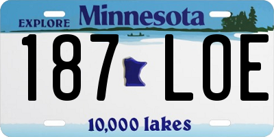 MN license plate 187LOE