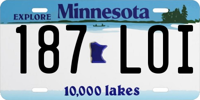 MN license plate 187LOI