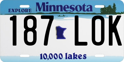 MN license plate 187LOK
