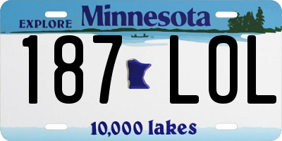 MN license plate 187LOL