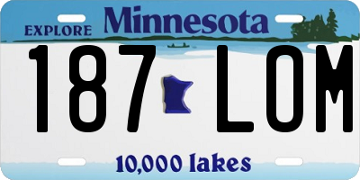 MN license plate 187LOM