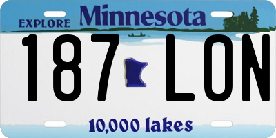MN license plate 187LON