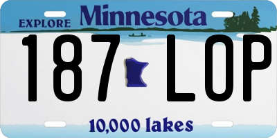 MN license plate 187LOP