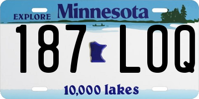 MN license plate 187LOQ
