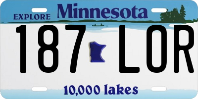 MN license plate 187LOR
