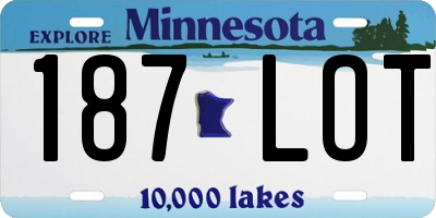 MN license plate 187LOT