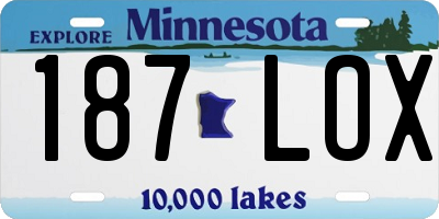 MN license plate 187LOX
