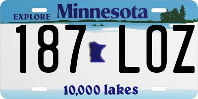 MN license plate 187LOZ