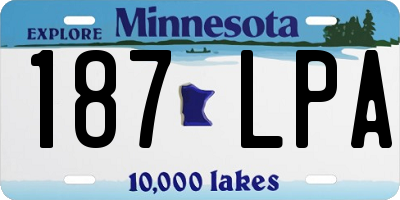 MN license plate 187LPA