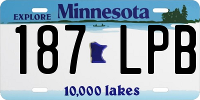 MN license plate 187LPB