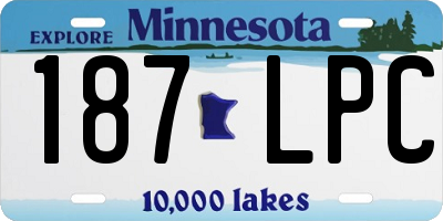 MN license plate 187LPC