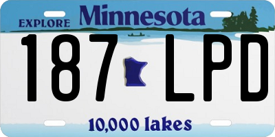 MN license plate 187LPD