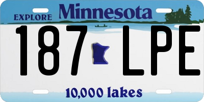 MN license plate 187LPE