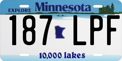 MN license plate 187LPF