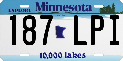 MN license plate 187LPI
