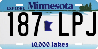 MN license plate 187LPJ