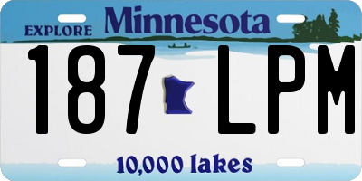 MN license plate 187LPM