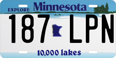 MN license plate 187LPN