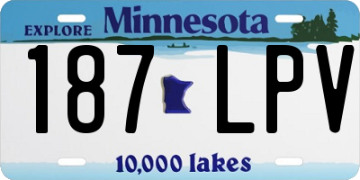 MN license plate 187LPV