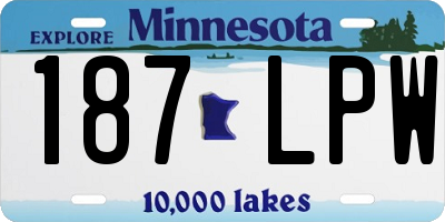MN license plate 187LPW