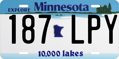 MN license plate 187LPY