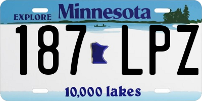 MN license plate 187LPZ
