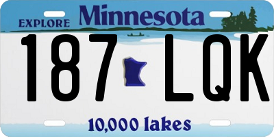 MN license plate 187LQK