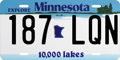 MN license plate 187LQN