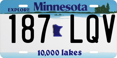 MN license plate 187LQV