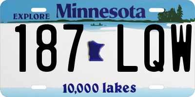 MN license plate 187LQW