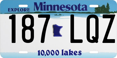 MN license plate 187LQZ