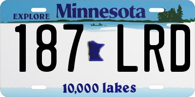 MN license plate 187LRD