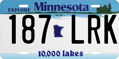 MN license plate 187LRK