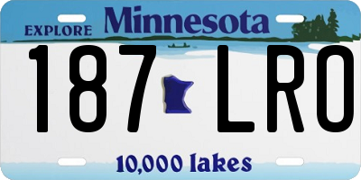MN license plate 187LRO