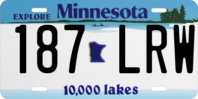 MN license plate 187LRW