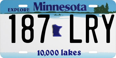 MN license plate 187LRY