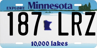 MN license plate 187LRZ