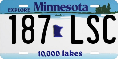 MN license plate 187LSC